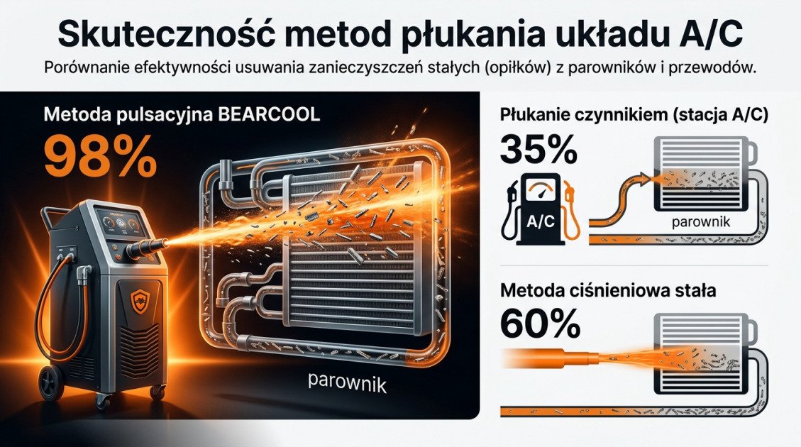 Skuteczność metod płukania układu A/C