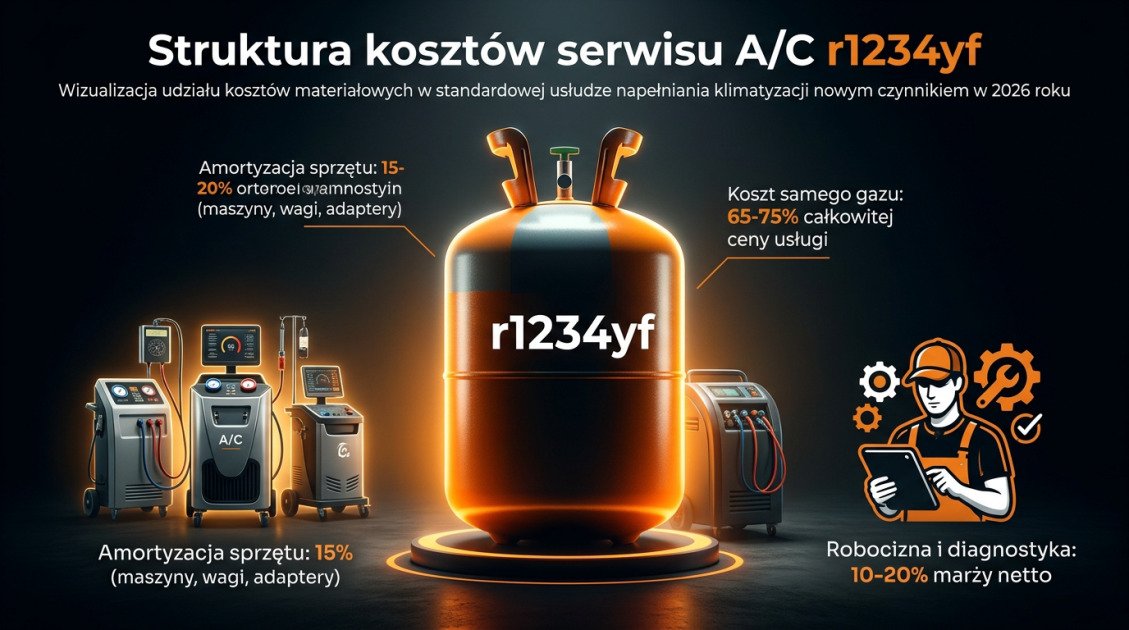 Struktura kosztów serwisu A/C r1234yf