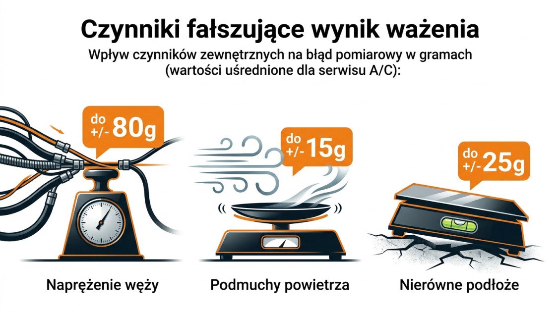 Czynniki fałszujące wynik ważenia