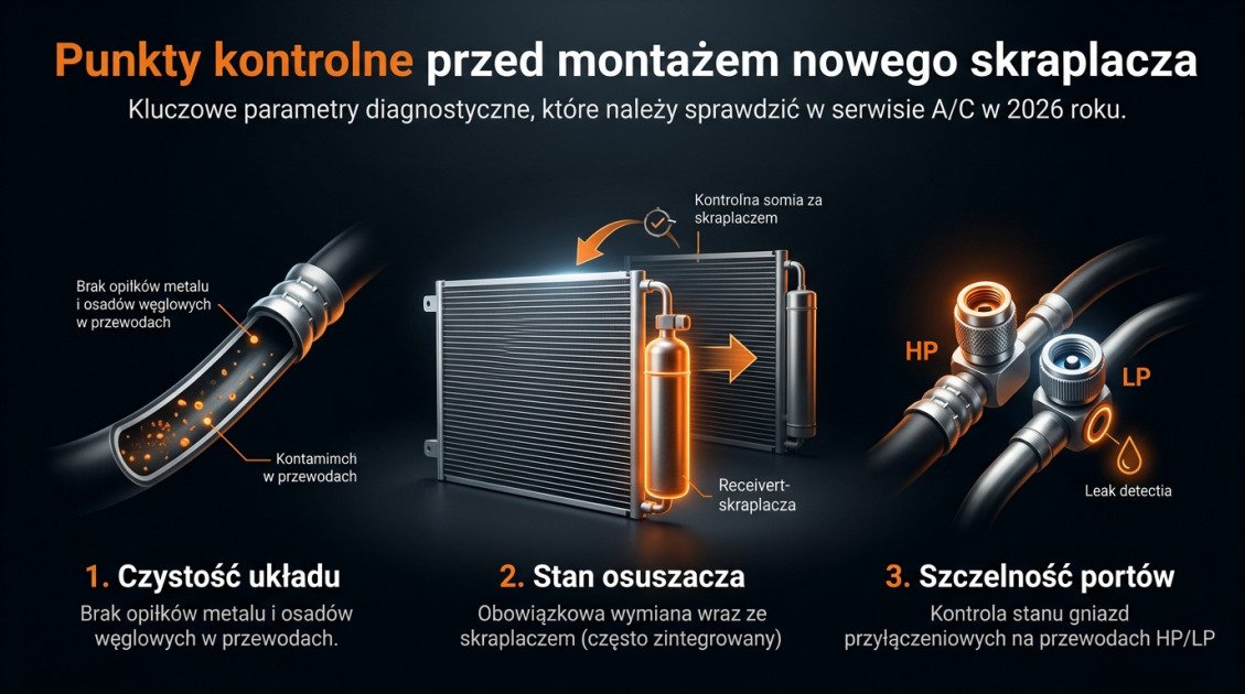 Punkty kontrolne przed montażem nowego skraplacza