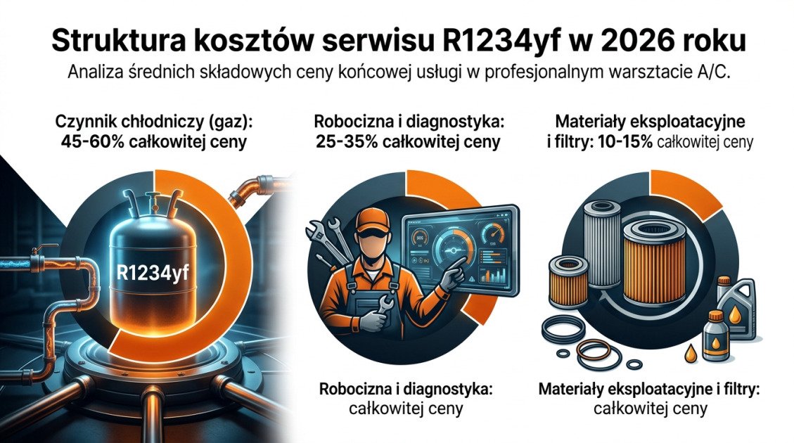 Struktura kosztów serwisu R1234yf w 2026 roku