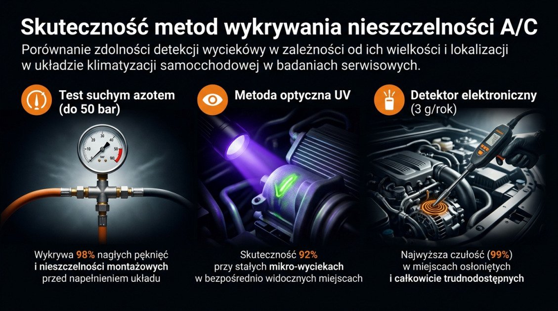 Skuteczność metod wykrywania nieszczelności A/C