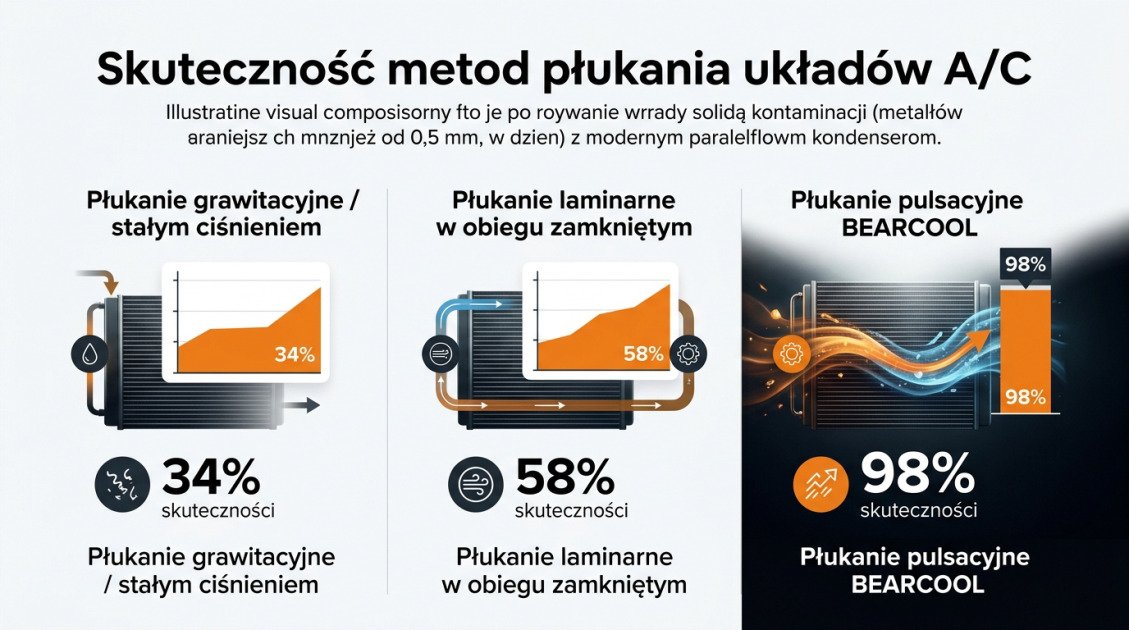 Skuteczność metod płukania układów A/C