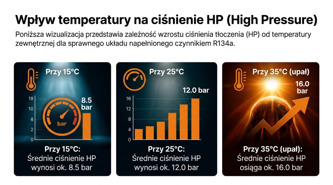 Wpływ temperatury na ciśnienie HP (High Pressure)