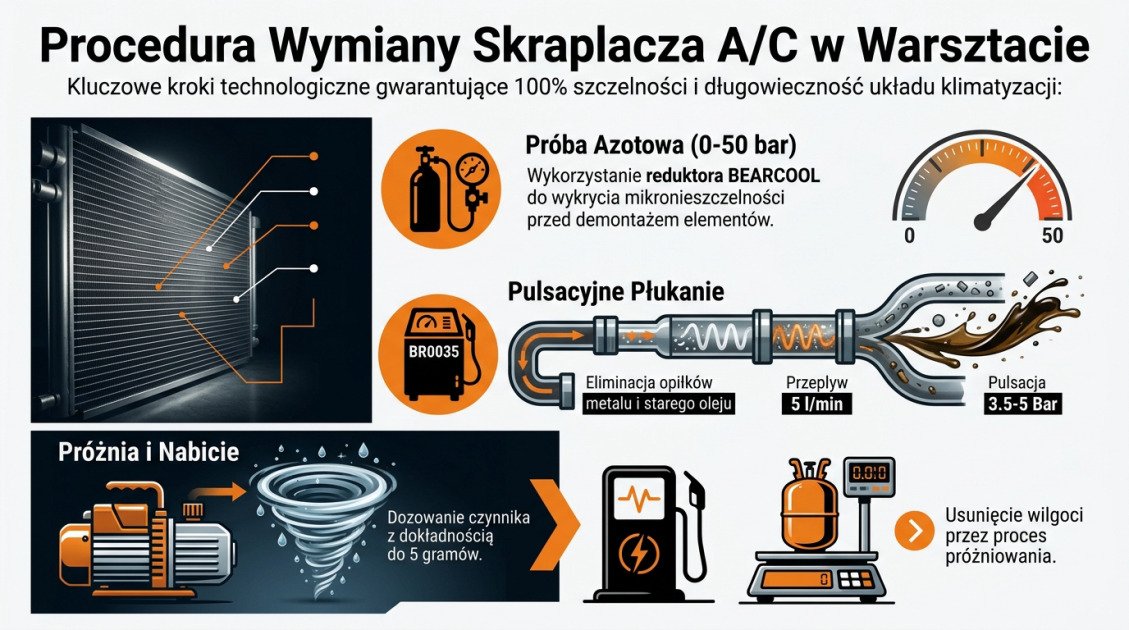 Procedura Wymiany Skraplacza A/C w Warsztacie