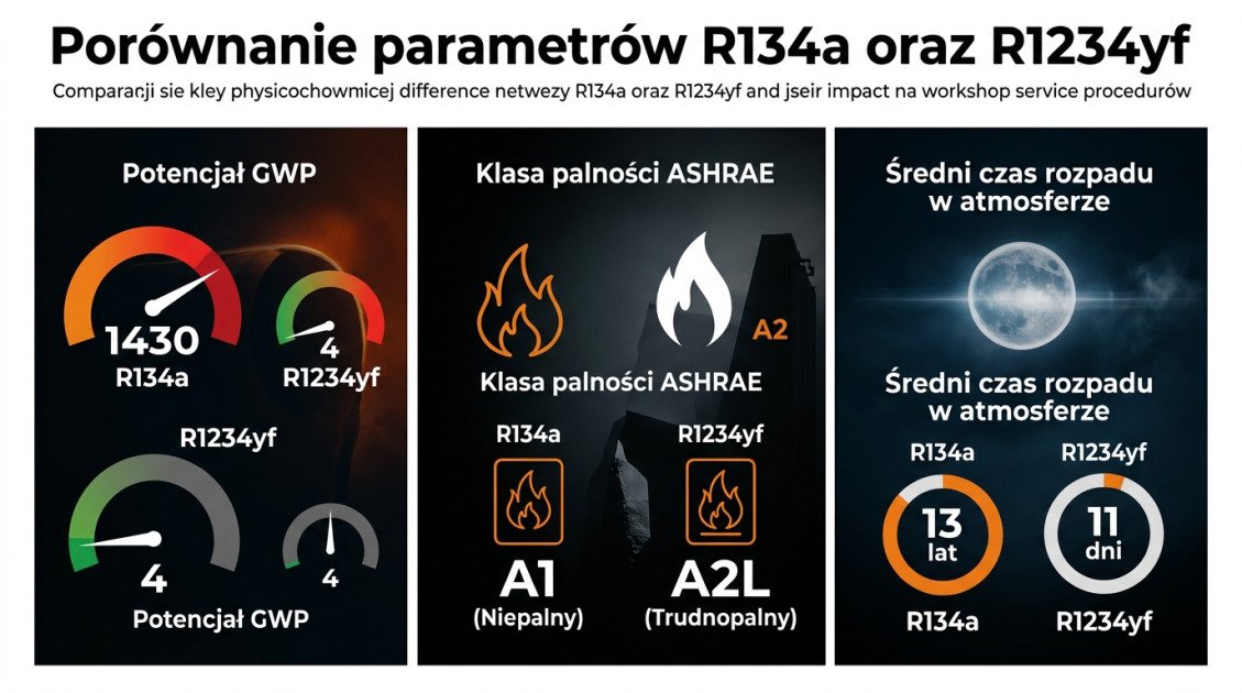 Porównanie parametrów R134a oraz R1234yf