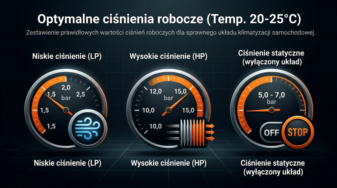 Optymalne ciśnienia robocze (Temp. 20-25°C)